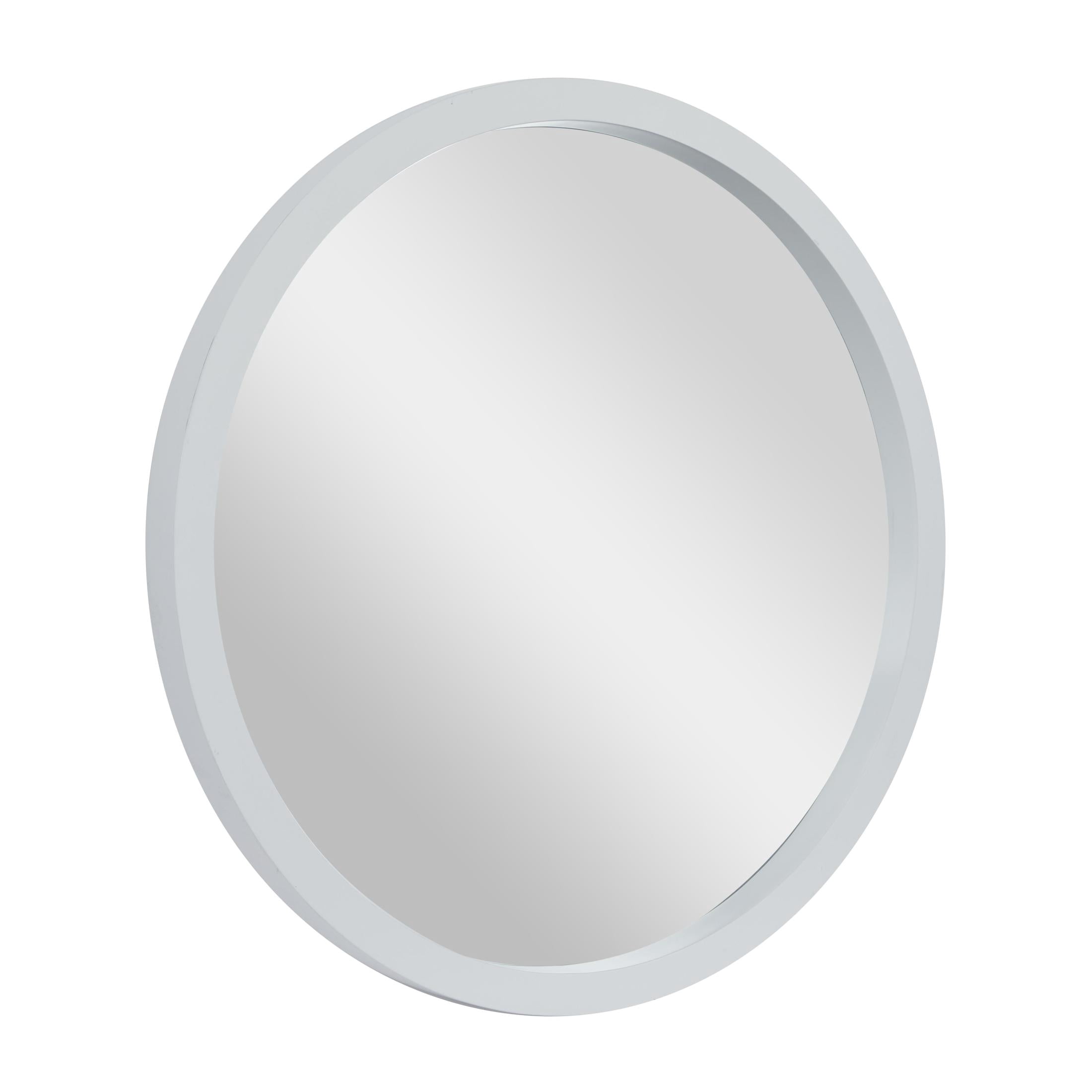 DecMode 30" x 30" White Wall Mirror with Thin Frame