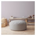 thumbnail image 3 of DeeHome Indoor HONEYCOMB Light Grey Round Zipper Pouf - Stuffed - Extra Beads Included! - 24in dia x 20in tall, 3 of 4