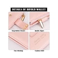 thumbnail image 5 of Deago Women's Slim Leather Bifold Wallet Credit Card Holder with ID Window & Zipper Coin Pocket Purse (Pink), 5 of 8
