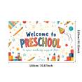 thumbnail image 1 of Colorful Welcome to Preschool Banner with School Supplies Elements Background Decorations Backdrop for Preschool Open House Events Classroom Decor Party Supplies Photography Props, 1 of 4