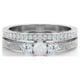thumbnail image 4 of JeenMata Anillo de Bodas Estilo Catedral Eduardiano Art Déco con Ópalo Australiano de 1,75 ct y Moissanita, Pasado, Presente y Futuro, en Oro Blanco de 18 K sobre Plata, 4 of 6