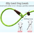thumbnail image 3 of shiyou-2 Pcs 8 ft Slip Lead Dog Leash, Reflective No Pull Training Lead, 1/3" Nylon Rope Slip Leash for Small Medium Dogs (Purple+Green), 3 of 4