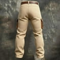 thumbnail image 4 of Men’s Corduroy Cargo Pants with Suede Patchwork Relaxed Fit Trousers with Multiple Pockets and Belt Loops for Daily Wear, 4 of 4