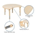 thumbnail image 5 of Flash Furniture Emmy 25.125"W x 35.5"L Crescent Natural Plastic Height Adjustable Activity Table Set with 4 Chairs, 5 of 10
