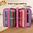thumbnail image 4 of WRKEKC ‌Oxford Cloth Pencil Case for 72 Color Pencils‌ - Large Capacity, Features 4 Independent Zipper Compartments, Made of Good Cloth Material, Available in Red, Purple, Pink, Blue, Gray Colors, 4 of 8