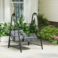 thumbnail image 2 of Outsunny Hammock Chair, Patio Wicker Swing Chair with Stand, Light Grey, 2 of 10