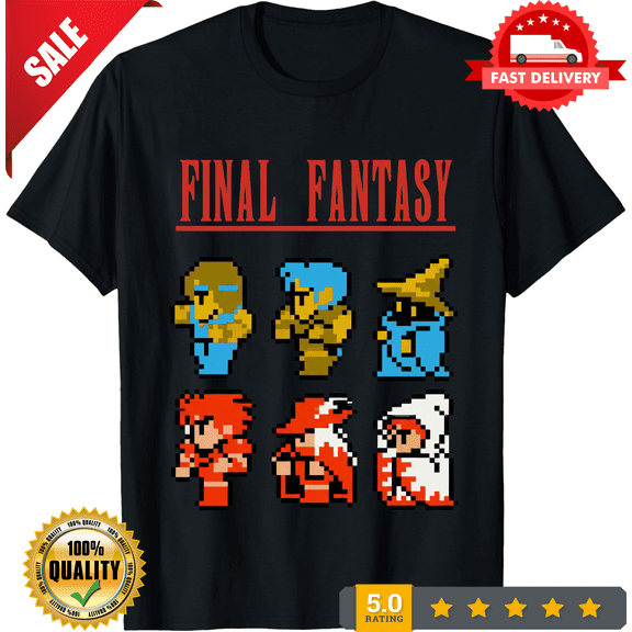 Final Fantasy 8 Bit Characters Retro Video Game T Shirt, NEW INSTOCK-TH77839
