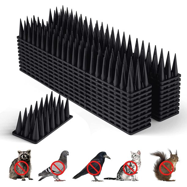 Pigeon Spike, repelente de palomas de balcón de plástico, espiga de gato repelente de palomas, pico de pájaro para espantar palomas, cuervos, gorriones, gatos, protección del jardín (2 Feliz Sencillez