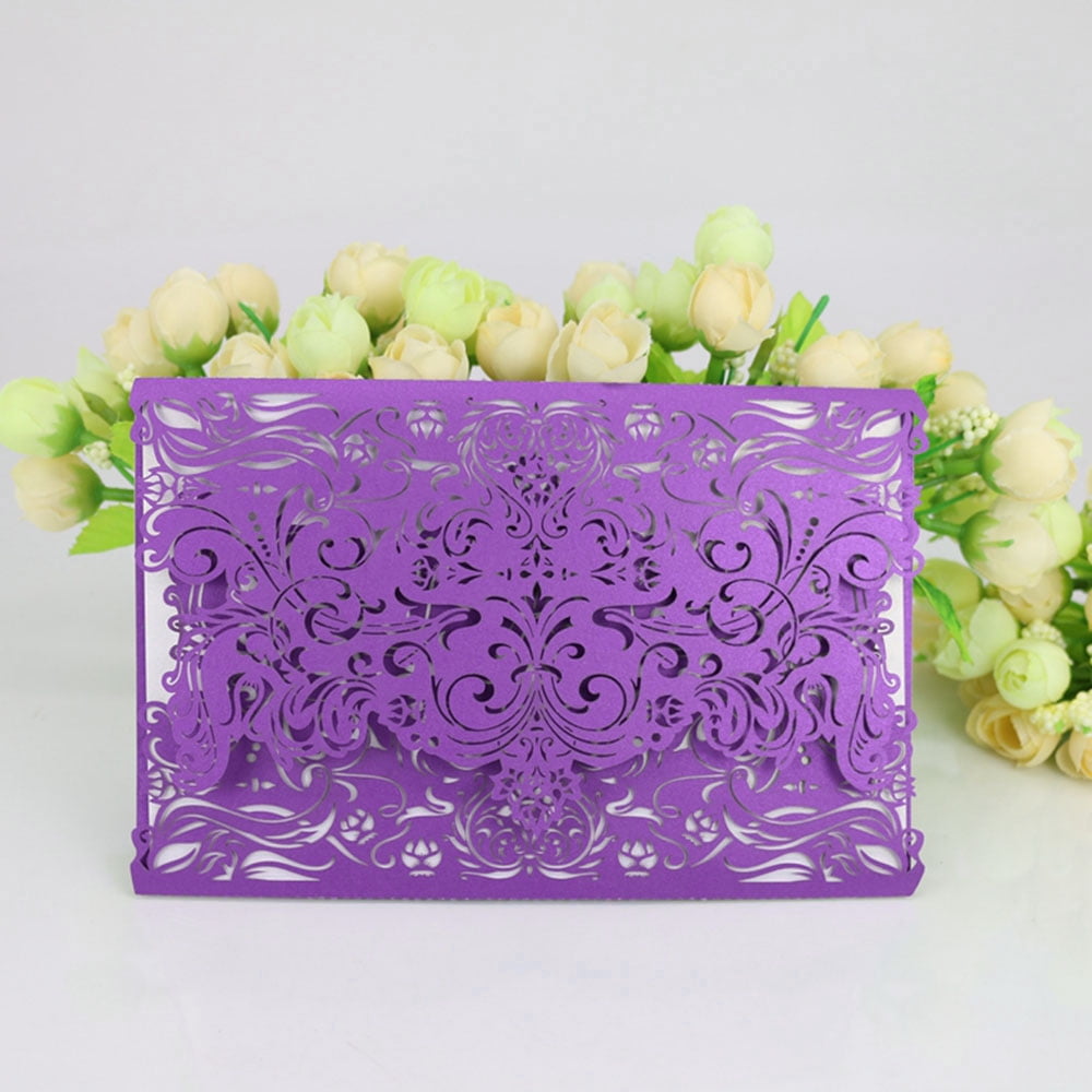 Wedding Invitations 10Pcs Pearl Paper Floral Invitation Cards Floral B5C6