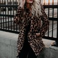 thumbnail image 5 of Levmjia Winter Coat for Women 2023 Trendy Fleece Jacket Fashion Leopard Printing Long Sleeve Open Front Loose Outerwear Blouse Coat Tops, 5 of 8