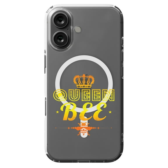 DistinctInk Hybrid Case for iPhone 16 - Slim, Durable, Compatible with MagSafe Charging - Queen Bee