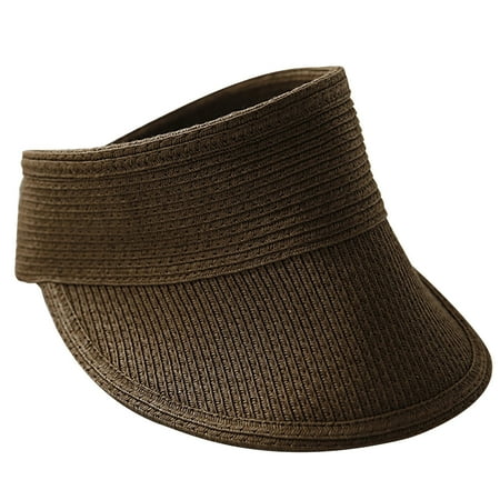 

Dadaria Wide Brim Hats for Women Beach Hats for Women Wide Roll-up Straw Sun Hat Visors Coffee Women