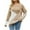 Khaki, variant on Herrnalise Women's Knitted Crop Tops Long Sleeved Round-neck Patchwork Color Sweater Casual Pullover Top Pullover Jumper Sweaters
