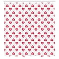 thumbnail image 3 of Ambesonne Romantic Shower Curtain, Hearts with Dots, 69"Wx75"L, White and Dark Coral, 3 of 3