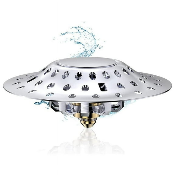 2 in 1 Bathtub Stopper with Drain Hair Catcher, Anti-Clogging Tub Dual Filtration, for 1.4-2.0In Hole