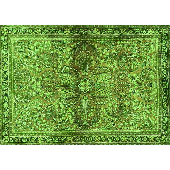 Ahgly Company Indoor Rectangle Persian Green Traditional Area Rugs, 3' x 5'