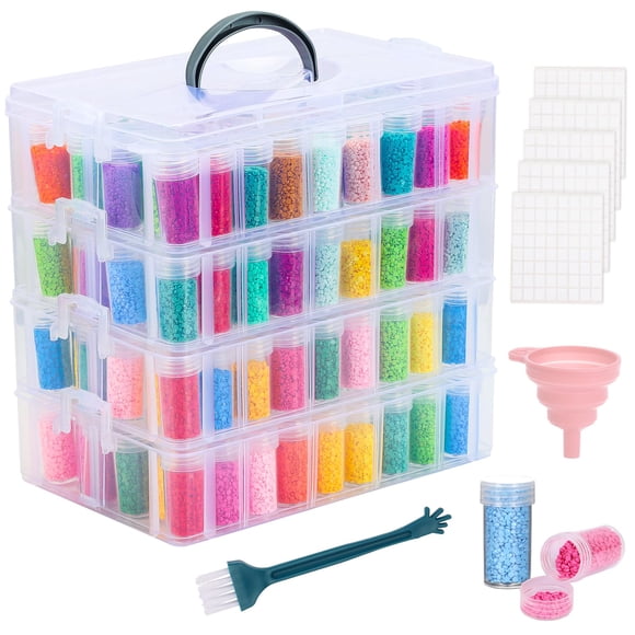 Contenedor de almacenamiento QUEFE de 4 niveles con pintura en forma de diamante, 200 ranuras