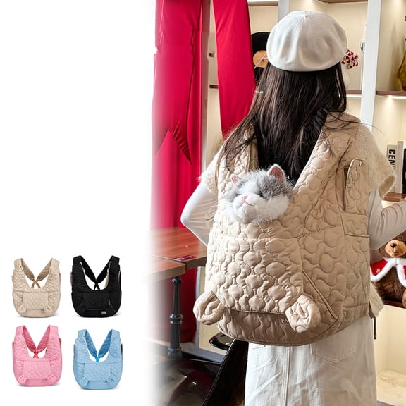 Pet Sling Carrier for Small Dogs Pet Carrier for Cat 17 Inch Small Pet Carrier Pet Travel Carrier Adjustable Strap Design for Outdoor Walking Black, 1 Pack