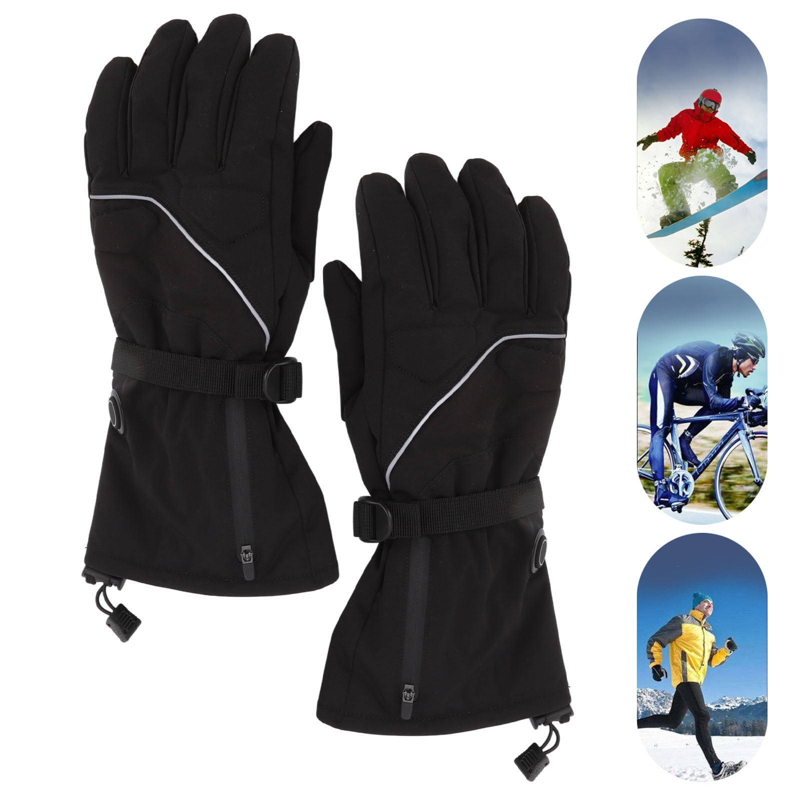 BOKYAN Electric Heated Gloves for Men Women, Battery Powered Heating Thermal Gloves for Winter Skiing and Cycling, 11.8 inches / 30 cm