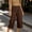 Brown, variant on Drovellove Women's Plus Size Cropped Pants with Elastic Waist and Pockets – Solid Cotton-Linen Blend Casual Trousers for Spring Summer, Versatile for Beach Parties or Work