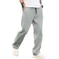 thumbnail image 2 of Men's Casual Pants Elastic Waist Long Pants Breathable Lounge Pants Solid Leisure Trousers, 2 of 5
