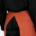thumbnail image 2 of 100% Linen Bistro Apron with Pockets 25x35 inch - Unisex Half Apron - Caramel, 2 of 7