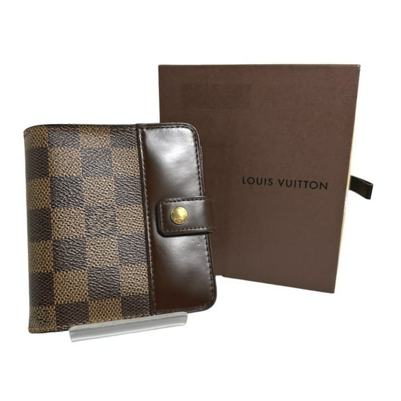 Pre-Owned LOUIS VUITTON Card Pocket Zipper Wallet Damier Compact Zip N61668 Louis... (Fair)