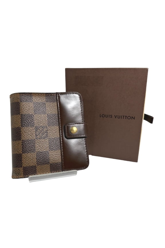 Pre-Owned LOUIS VUITTON Card Pocket Zipper Wallet Damier Compact Zip N61668 Louis... (Fair)