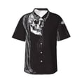thumbnail image 1 of Balery Gothic Skull Drape Camisas hawaianas de manga corta para hombre, camisas playeras de corte holgado, camisas de vacaciones con botones,Large, 1 of 7