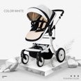 thumbnail image 1 of Leather 2 in 1 Baby Stroller,Two Way Stroller,Car Seat Newborn Bassinet,travel white folding baby stroller,baby Carriage Pram ShopWise Round, 1 of 20