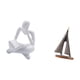 thumbnail image 5 of Figura de lector abstracta, escultura de , estatua de resina, adorno, artesanía creativa única, adecuada para sala de estar, dormitorio, oficina, 5 of 8