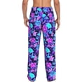 thumbnail image 7 of Salouo Flower Happy Skull Print Pajama Pants for Men, Lounge Pants Elastic Waistband Casual Men's sleepwear Loungewear Sleep Pajama Pant -Large, 7 of 7