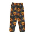 thumbnail image 3 of Lsque Sunflowers Print Women's Pajama Pants, Lounge Pant - Comfortable Home Wear,Elastic Waistband, Stylish Design-Large, 3 of 9