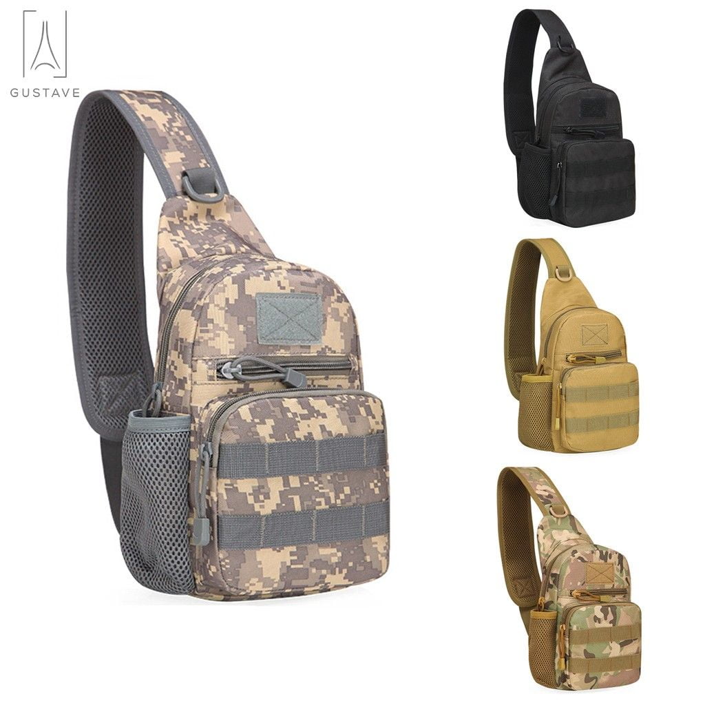 Mens Military Camo Camping Tactical Crossbody Pack Bag Shoulder Sling Chest Bags 