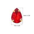 thumbnail image 2 of Unique Bargains 20Pack Teardrop Sew on Rhinestone - 10x7mm Glass Teardrop Crystal Rhinestones in Gold Prong Setting (Bright Red), 2 of 7