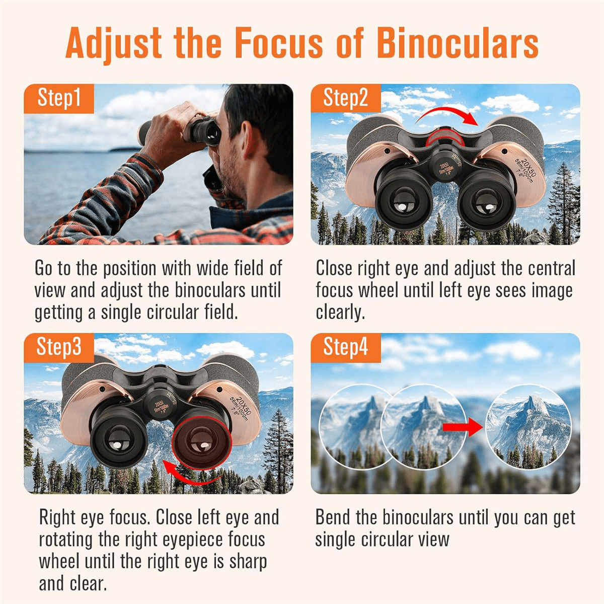 20X50 Binoculars for Adults, Night Vision Waterproof Bird Watching Sightseeing Traveling Football Games