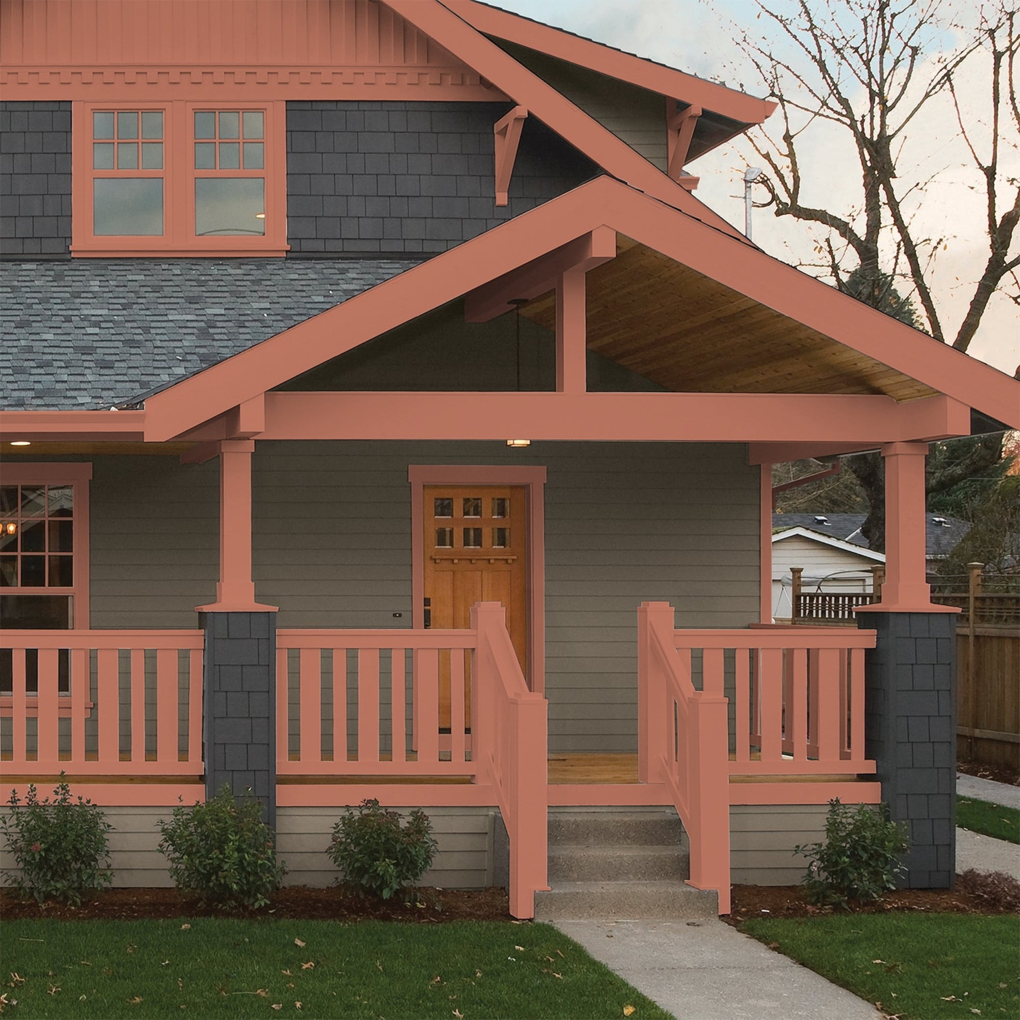 Glidden HEP Crushed Cinnamon / Orange Semi-Gloss Exterior Paint with Primer, 1 Quart