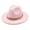 Pink, variant on Women Men Wide Brim Western Cowboy Cowgirl Fedora Hat with Chain Belt Buckle