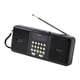 thumbnail image 5 of Radio portátil con conector para auriculares, resistente, compatible con tarjeta TF y USB, recargable con Negro, 5 of 8