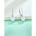 thumbnail image 6 of VESITIM White Opal Dangle Drop Earrings Women Solitaire Heart Shaped Leverback Earrings 925 Sterling Silver Jewelry Gifts, 6 of 7