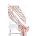thumbnail image 6 of Efavormart 5 Pack Blush Rose Gold Geometric Diamond Glitz Sequin Chair Sashes - 6"x 88", 6 of 10