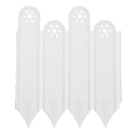 EXHUMKY White PP Picket Garden Fence for Lawn Landscaping Outdoor Edging Easy Install