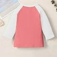 thumbnail image 4 of ZACPNCV T Shirts for Teen Girls Raglan 3/4 Length Sleeve Cute Clothes Fall Round Neck Tops Comfy Elbow Sleeve Shirts Pink 13-14 Years, 4 of 7