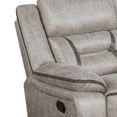 thumbnail image 2 of Benjara Tye 77" Glider Manual Recliner Loveseat- Gel Foam- Taupe Faux Leather, 2 of 5