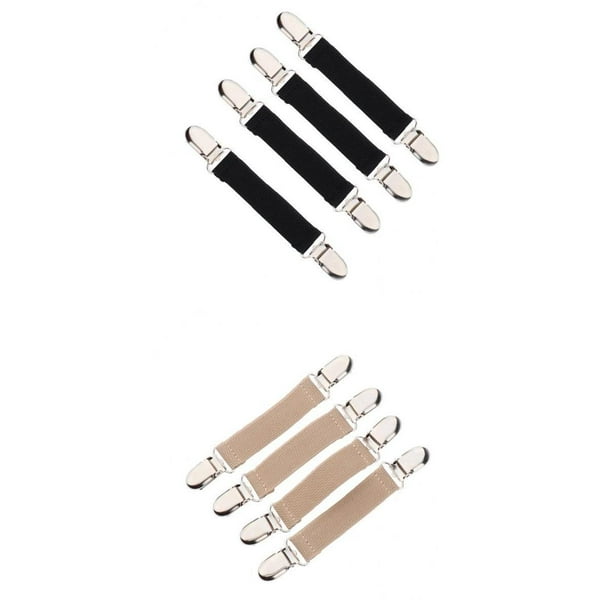 8 Piezas Clips de Guante Elástico con Clip de de material acero Inoxidable para Niños Negro + Beige
