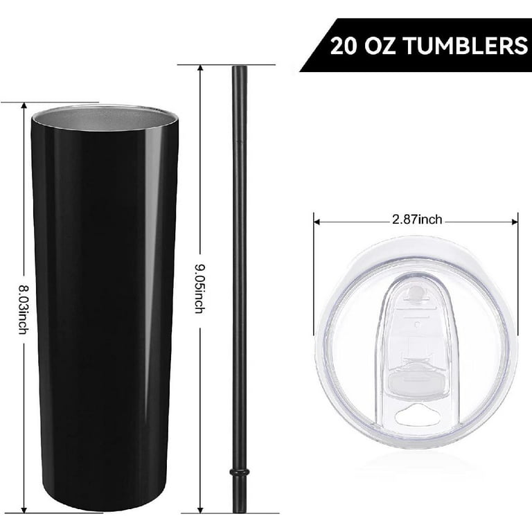 Skinny Tumblers 20 Oz Stainless Steel Tumbler Bulk with Lids and Straws  Blank Slim Insulated Cup Dou…See more Skinny Tumblers 20 Oz Stainless Steel