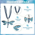 thumbnail image 3 of 6 Colors Dragonfly Necklaces Colorful Multilayer Organza Cord Necklace Long Enamel Necklace 45.5CM Rhinestone Inlaid Pendant Necklace Vintage Gifts for Women, 3 of 7