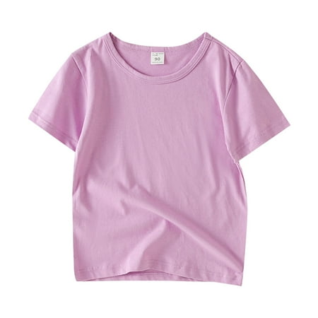 

Toddler Kids Baby Boys Girls Summer Cartoon Short Sleeve Crewneck T-Shirts Tops Tee Clothes Children Outfits Solid Color T-Shirt Child Clothing Streetwear Dailywear Outwear