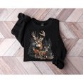 thumbnail image 3 of Deer Sweatshirt, Retro Buck and Doe Graphic, Americana Fall Crewneck, Cozy Hunting Pullover, 3 of 6