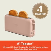 bella 2-Slice Slim Toaster with Extra Long Slot, 6 Setting Shade Control with Reheat & Cancel Buttons, Blossom
